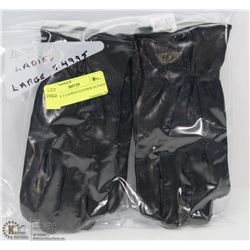 PACK OF 2 LADIES LEATHER GLOVES LARGE