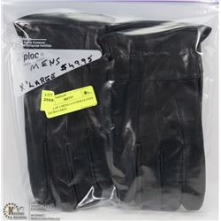 PACK OF 2 MENS LEATHER GLOVES EXTRA LARGE