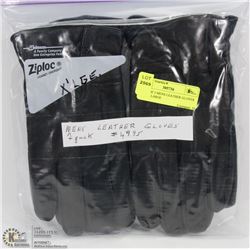 PACK OF 2 MENS LEATHER GLOVES EXTRA LARGE