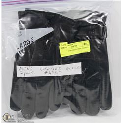 PACK OF 2 MENS LEATHER GLOVES LARGE