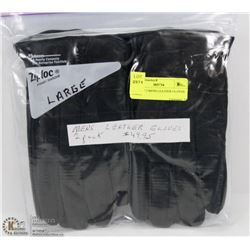PACK OF 2 MENS LEATHER GLOVES LARGE
