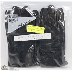 PACK OF 2 MENS LEATHER GLOVES MEDIUM