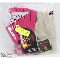 PACK OF 2 LADIES HEAT WAVE GLOVES