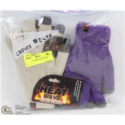 PACK OF 2 LADIES HEAT WAVE GLOVES