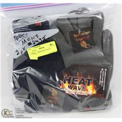 PACK OF 2 MENS HEAT WAVE GLOVES