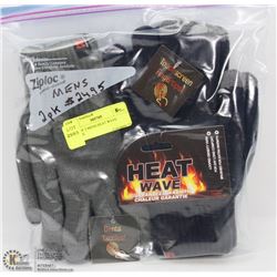 PACK OF 2 MENS HEAT WAVE GLOVES