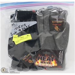 PACK OF 2 MENS HEAT WAVE GLOVES