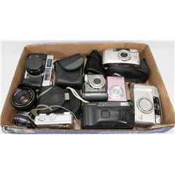 ESTATE FLAT OF CAMERAS, VINTAGE FILM TO 10 PLUS