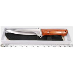 LARGE HUNTING KNIFE 440 STAINLESS WITH HARDWOOD