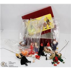 VINTAGE SET OF 10 MINI MARIONETTE