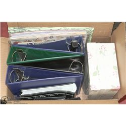 BOX OF BINDERS, SCRAPBOOK SUPPLIES & PHOTO ALBUMS