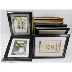 BOX OF 16 – 8.5” X 11” PICTURE FRAMES.