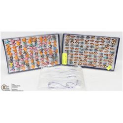 TWO DISPLAYS OF ASSORTED FASHION RINGS SOLD WITH