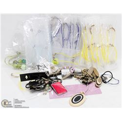 BAG OF ASSORTED FASHION JEWELRY-MOSTLY NECKLACES