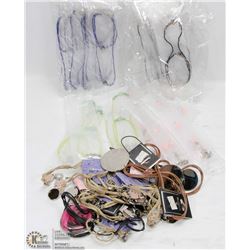 BAG OF ASSORTED FASHION JEWELRY-MOSTLY NECKLACES