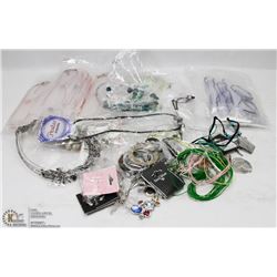 BAG OF ASSORTED FASHION JEWELRY-MOSTLY NECKLACES