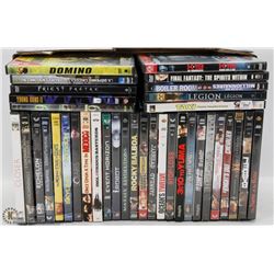 FLAT OF 35+ DVDS.