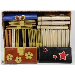 LARGE FLAT OF ASSORTED STYLE WOMENS WALLETS