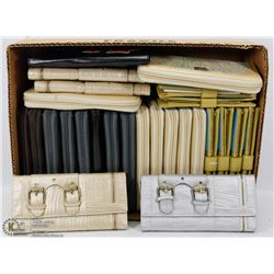LARGE FLAT OF ASSORTED STYLE WOMENS WALLETS