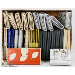 LARGE FLAT OF ASSORTED STYLE WOMENS WALLETS