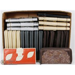 LARGE FLAT OF ASSORTED STYLE WOMENS WALLETS