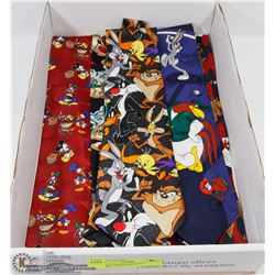FLAT OF FIVE WALT DISNEY VINTAGE NECK TIES.
