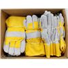 Image 1 : CASE OF 18 NEW LEATHER AND CLOTH WORK GLOVES