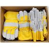 Image 1 : CASE OF 18 NEW LEATHER AND CLOTH WORK GLOVES