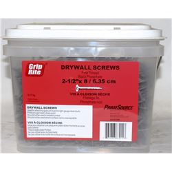 PAIL OF GRIP-RITE DRYWALL SCREWS 2-1/2" X 8