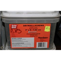 TUB OF GRIP RITE DRYWALL SCREWS3"X8/7.62CM