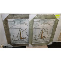 PAIR OF NEW MODERN WALL ART PIECES