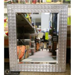 SILVER FRAMED MIRROR- 25"X21"