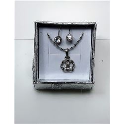 3)  SILVER TONE & AUSTRIAN CRYSTAL