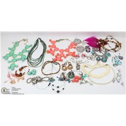 BAG OF ASSORTED FASHION AND COSTUME JEWELRY