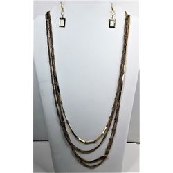 1)  DOUBLE STRAND GOLD TONE CHAIN