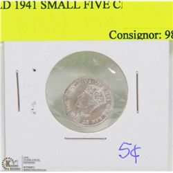 NHLD 1941 SMALL FIVE CENT COIN