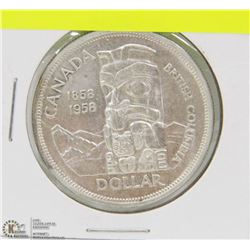 1958 BRITISH COLUMBIA $1.00 DOLLAR COIN