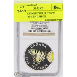2013 GRADED BUTTERFLIES OF CANADA 50 CENT PIECE