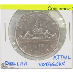 1975 CANADIAN DOLLAR - ATTACHED JEWEL FWL MS64.