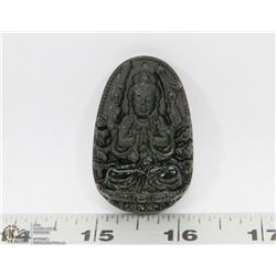 #25-NATURAL OBSIDIAN BUDDHA PENDANT