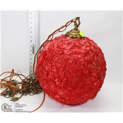 RETRO RED GLOBE SWAG LAMP