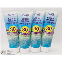 4 BOTTLES OF OPTION+ SUNSCREEN SPF 30