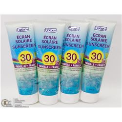 4 BOTTLES OF OPTION+ SUNSCREEN SPF 30