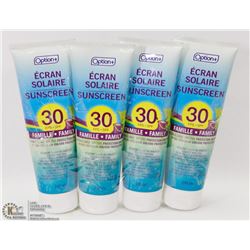 4 BOTTLES OF OPTION+ SUNSCREEN SPF 30