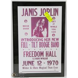 94) JANIS JOPLIN FRAMED REPLICA CONCERT POSTER