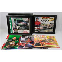 88)BOX OF RACE TRACK HAND OUTS SOME SIGNED 14