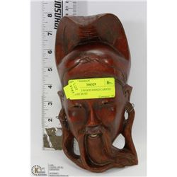 111) SOLID WOOD HAND CARVED CHINESE BUST