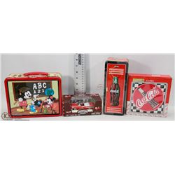 BOX OF COCA COLA AND MICKEY LUNCH BOX FIRE CHIEF