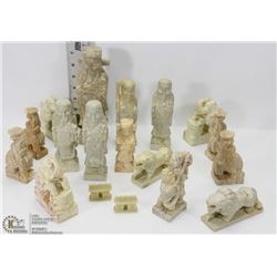 18 CARVED STONE ASIAN FIGURES