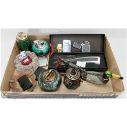 VINTAGE AND COLLECTIBLE LIGHTERS 14 PLUS ASHTRAY